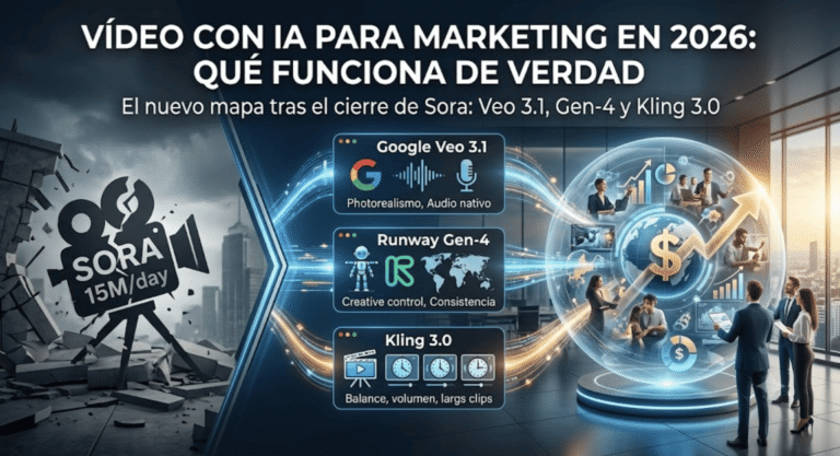 Vídeo con IA para marketing en 2026: qué funciona de verdad